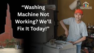 Expert technician repairing a Haier washing machine in Mussafah Shabia